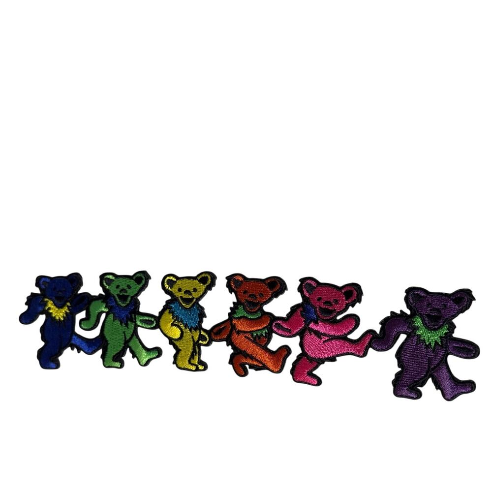Grateful Dead Dancing Bears Patch Multicolor Colorful Marching Bear